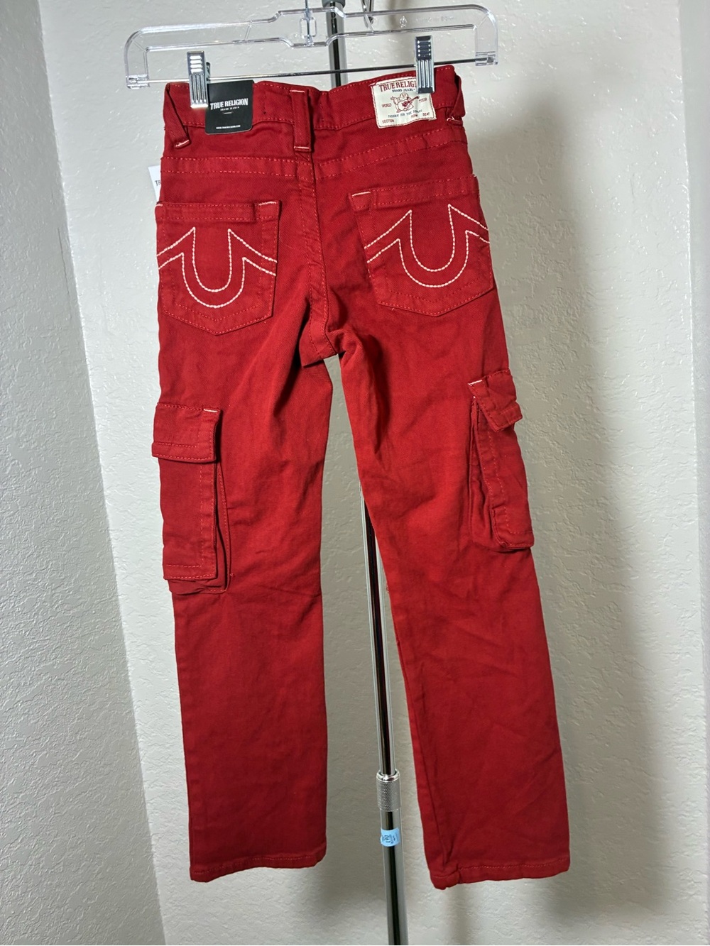 True Religion Kids Size 8 Red Ricky Jeans - Straight Relaxed NWT